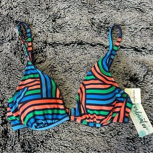 Multicolor Striped Bikini Top